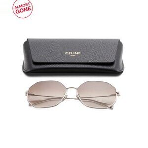 CELINE Silver 60mm Round Sunglasses